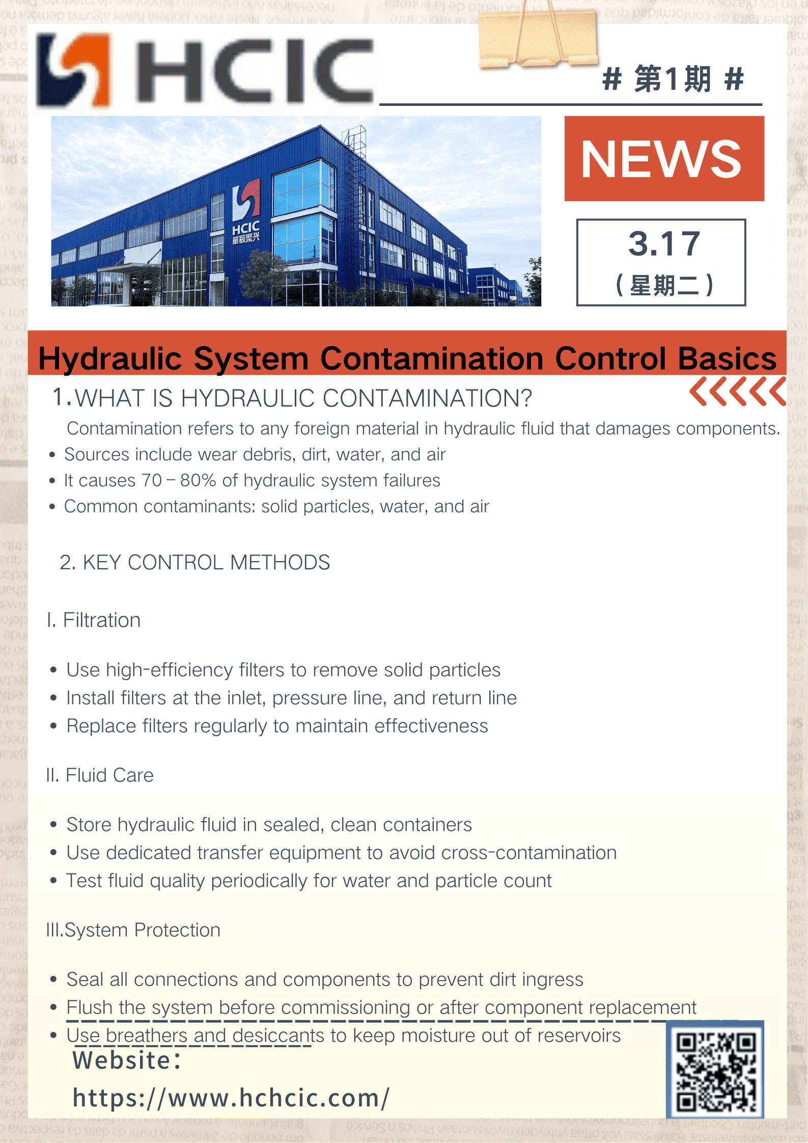 Základy kontroly znečištění hydraulického systému