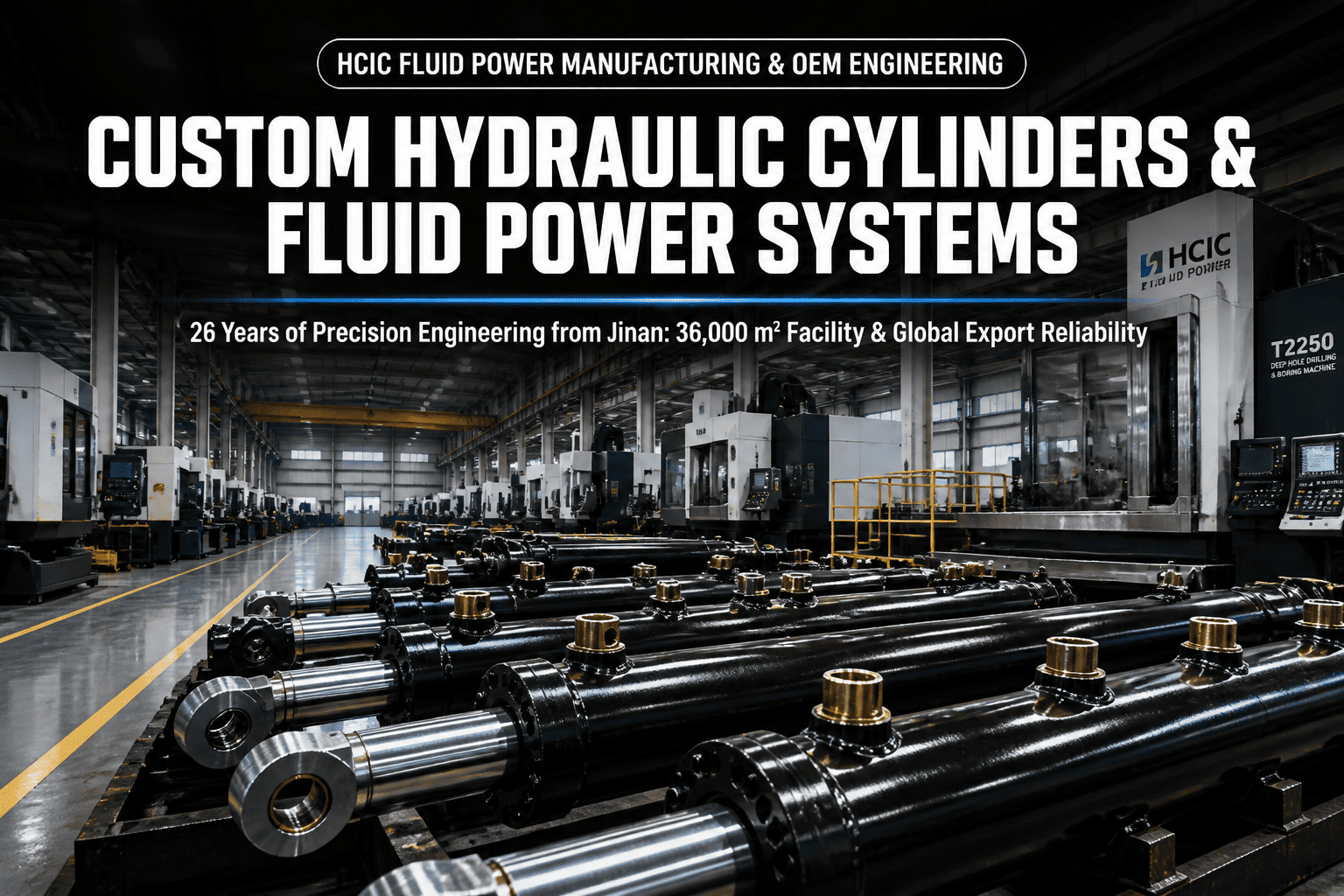 HCIC Custom Hydraulic Cylinder výrobce a OEM Fluid Power Engineering z Jinan China