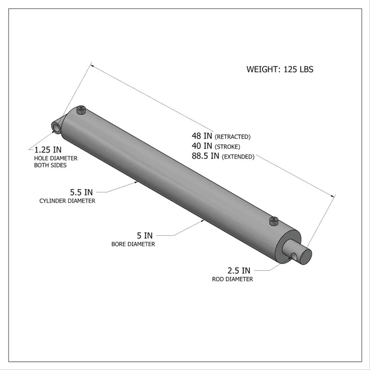 Hydraulický válec bez obtoku