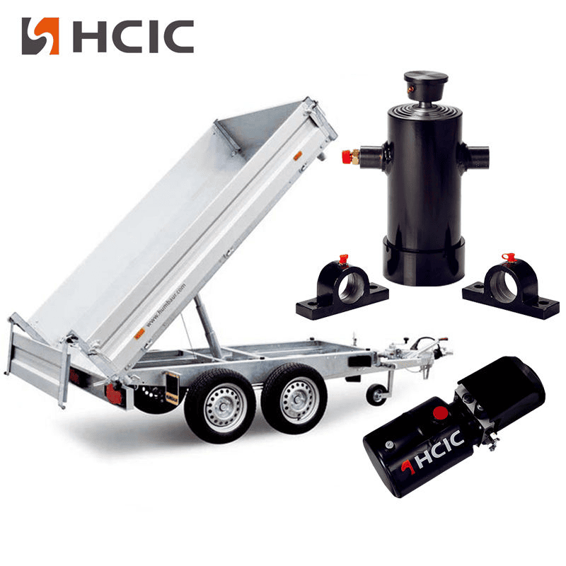 Teleskopický hydraulický válec podvozku pro sklápěcí návěsy Teleskopický hydraulický válec podvozku pro sklápěcí návěsy